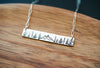 Mountain Scene Bar Necklace with Hammered Finish