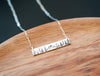 Mountain Scene Bar Necklace with Hammered Finish